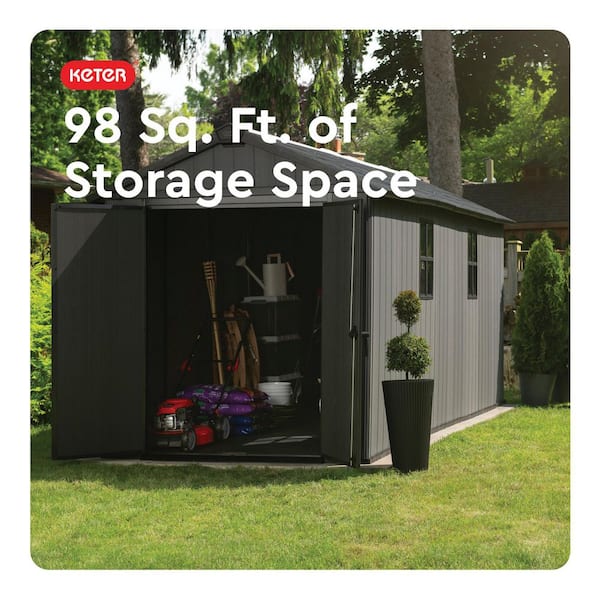 Keter Newton Plus 7.5 ft. W x 15 ft. D Durable Resin Plastic