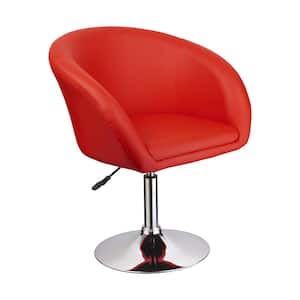 Wilson Red Adjustable Faux Leather Bar Stool