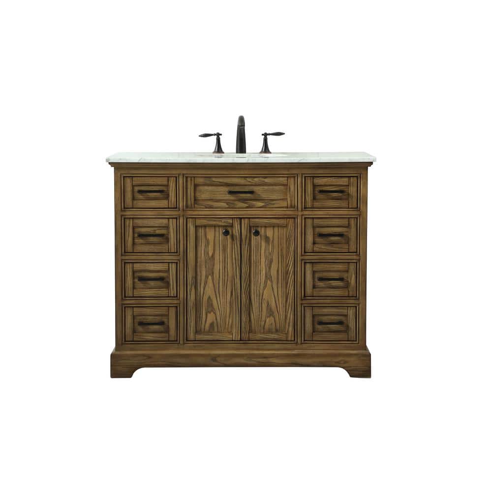 Simply Living 42 in. W x 21.5 in. D x 35 in. H Bath Vanity in Driftwood wit