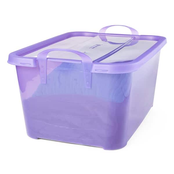 Life Story Purple Stackable Closet and Storage Box 55 Qt