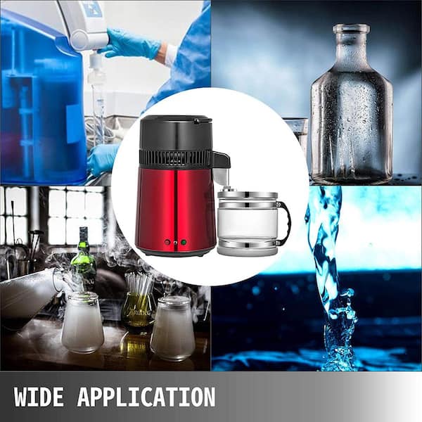 VEVOR Water Distiller 1.1 Gal. Countertop Distilled Water Maker 750 Watt  Dual Temperature Displays Pure Water Distiller, Red ZLWXKJHSMCYCBBRL0V1 -  The Home Depot