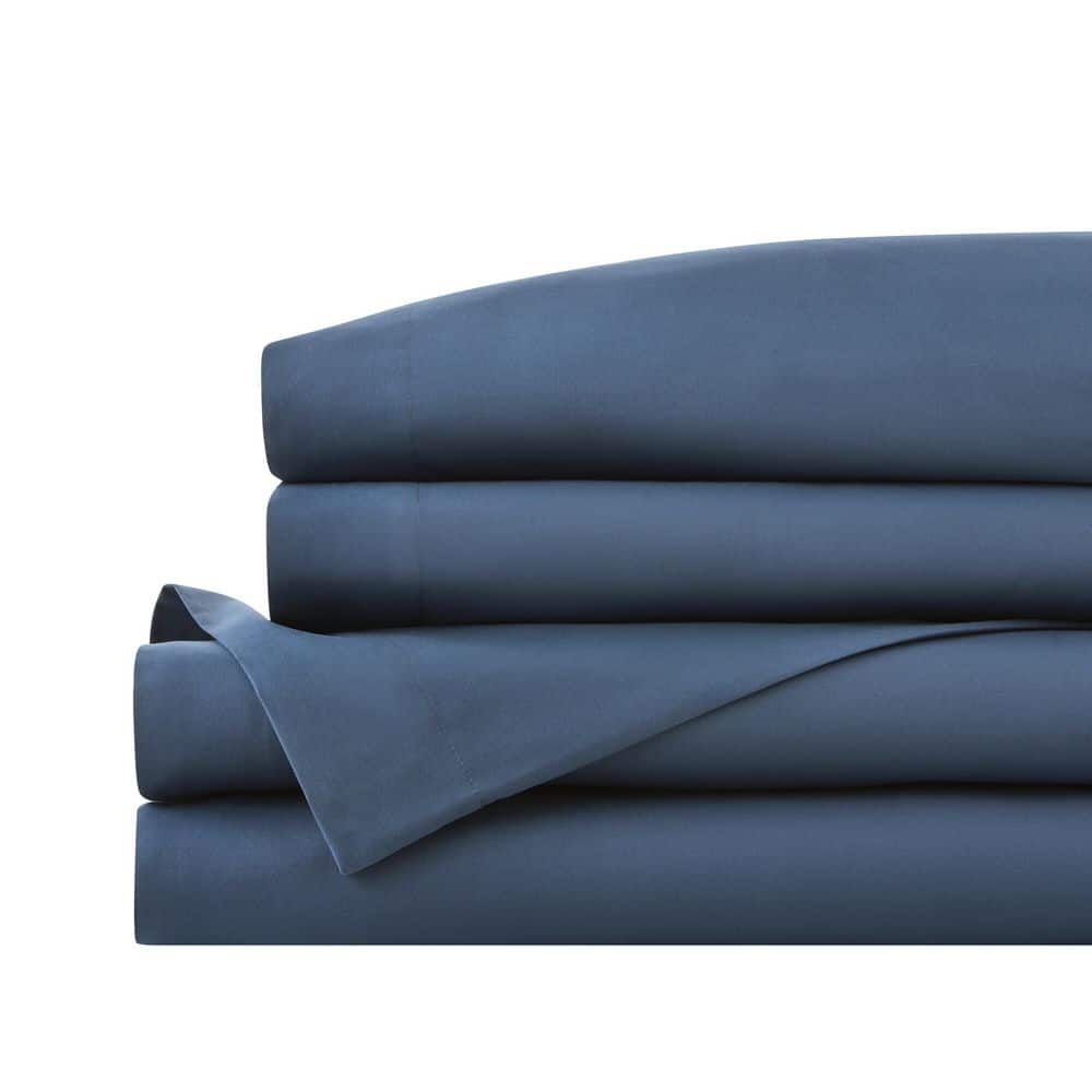 StyleWell Brushed Soft Microfiber Midnight Blue 3-Piece Twin/Twin XL ...