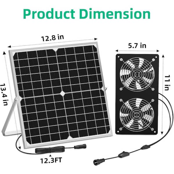 350 CFM Exhaust Vent Fan with Dual Waterproof Fans High Airflow Outdoor Cooling Ventilation for Shed Greenhouse