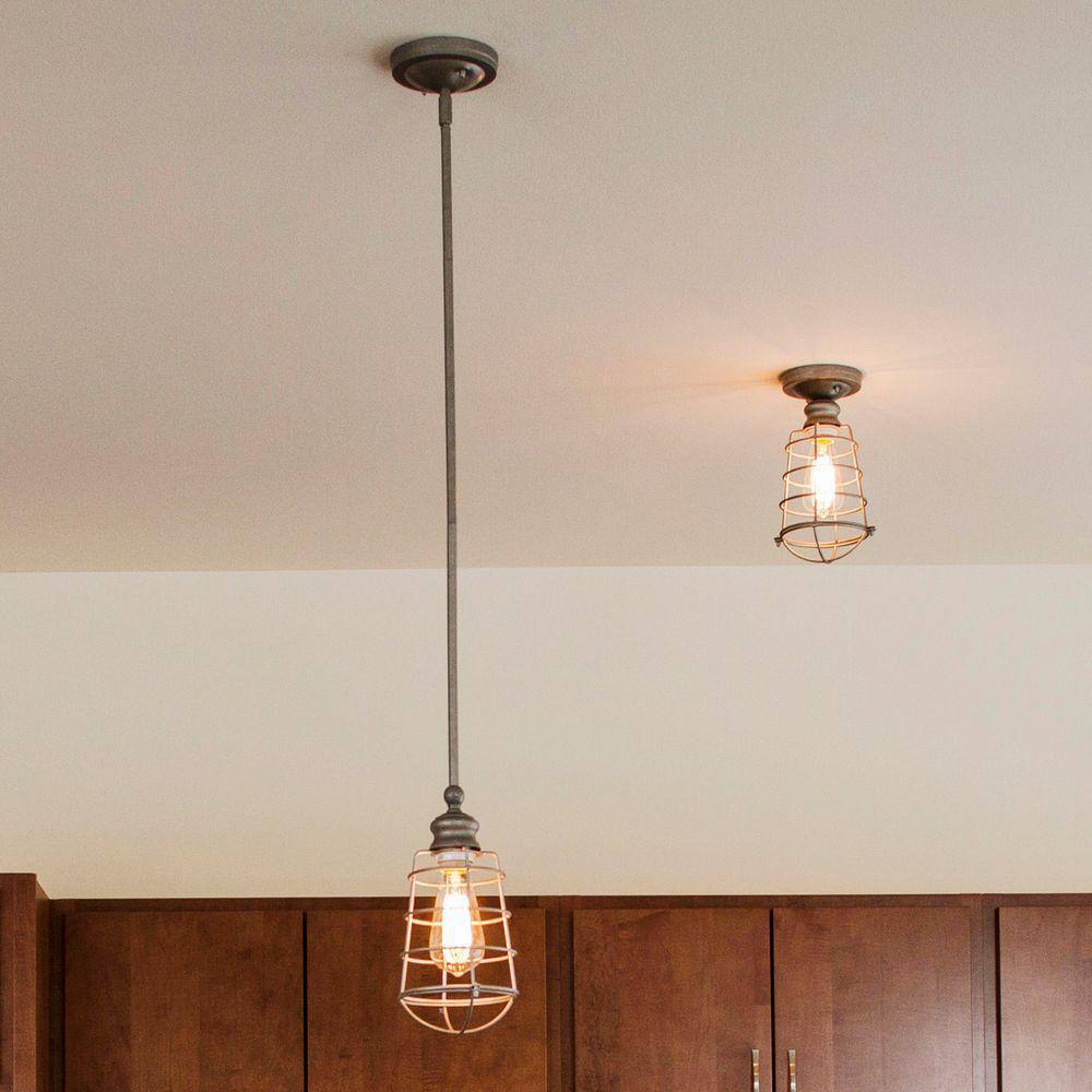 Galvanized Steel Industrial Ceiling Light with Wire Cage