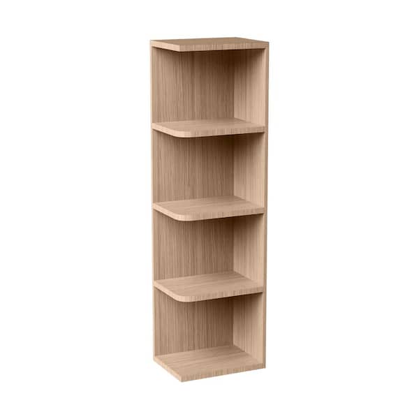 9 in. W x 12 in. D x 42 in. H Ready to Assemble Solid Wood Shaker Wall Ending Shelf Kitchen Cabinet in Oak