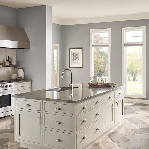 ALL-IN-ONE Paint, Abbey (Warm Gray), 32 Fl Oz Quart. Durable cabinet and  furniture paint. Built in primer and top coat, no sanding needed.