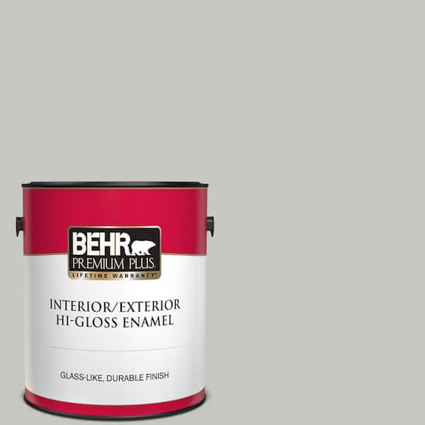 BEHR PREMIUM PLUS 1 gal. #PPF-29 Traditional Gray Hi-Gloss Enamel Interior/Exterior Paint