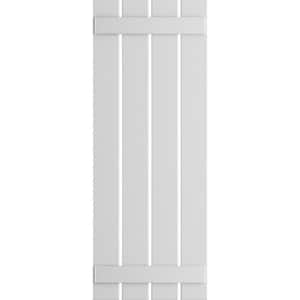 23 in. x 79 in. True Fit PVC Four Board Spaced Board and Batten Shutters, Unfinished (Per Pair)