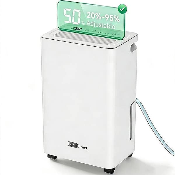 30 pt. 3,000 sq.ft. Dehumidifier for Basement in White with Drain Hose, Bucket, 20%-95%RH Adjustable Humidistat, Timer