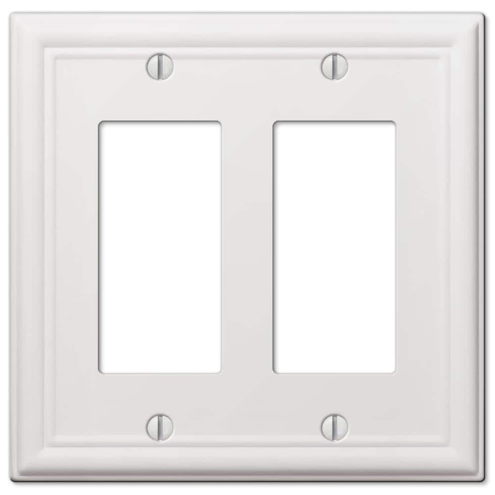 Amerelle White 2-Gang Stamped Steel Rocker Wall Plate
