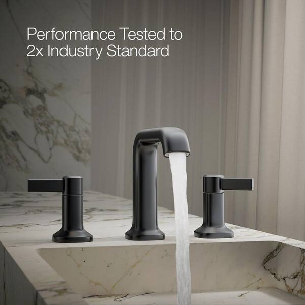 KOHLER Ashan 8 in. Widespread 2-Handle Bathroom Faucet in Matte Black