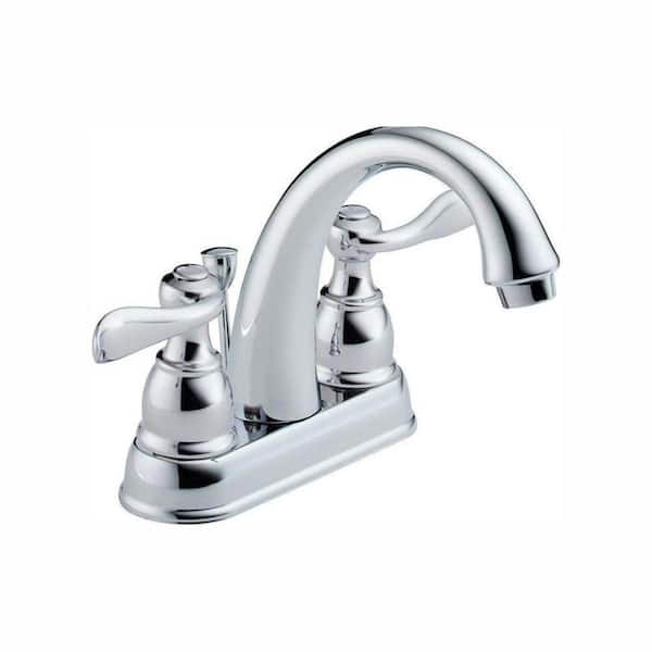 Delta Windemere 4 in. Centerset 2-Handle Bathroom Faucet with Metal Drain Assembly in Chrome