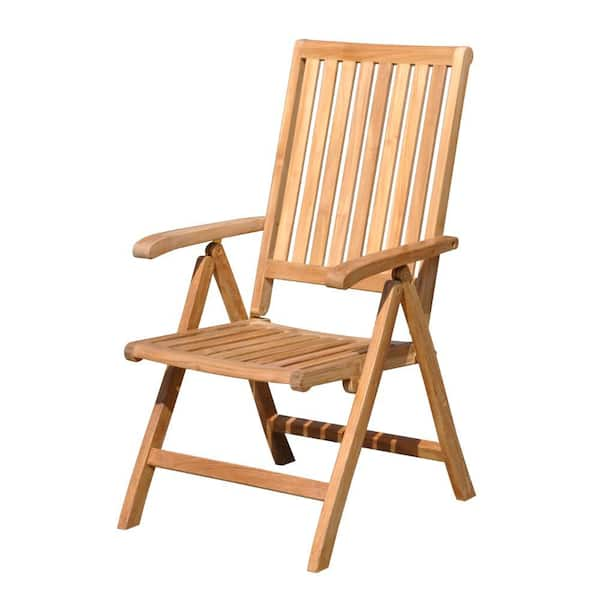 Courtyard Casual Heritage Teak 5 Position Arm Chair Natural Finish 5035 ...