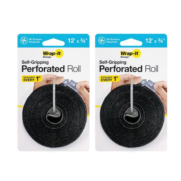 12 ft. x 3/4 in Self-Gripping Hook and Loop Perforated Roll (2-Pack)