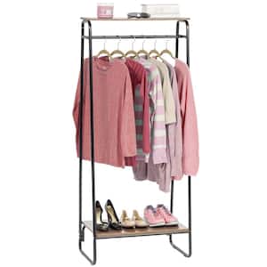 Black Metal Garment Clothes Rack 25 in. W x 59.5 in. H