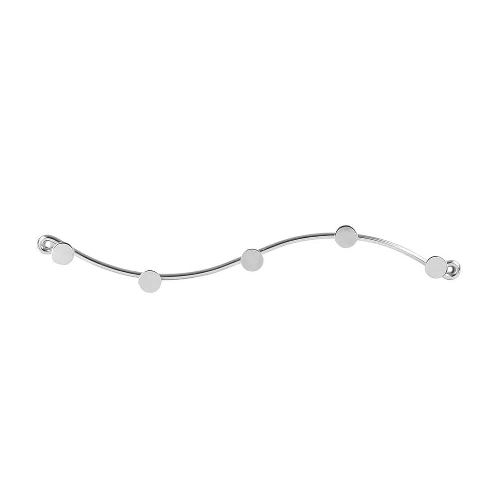 Chrome Steel 5-Hook Wall Mount Rack