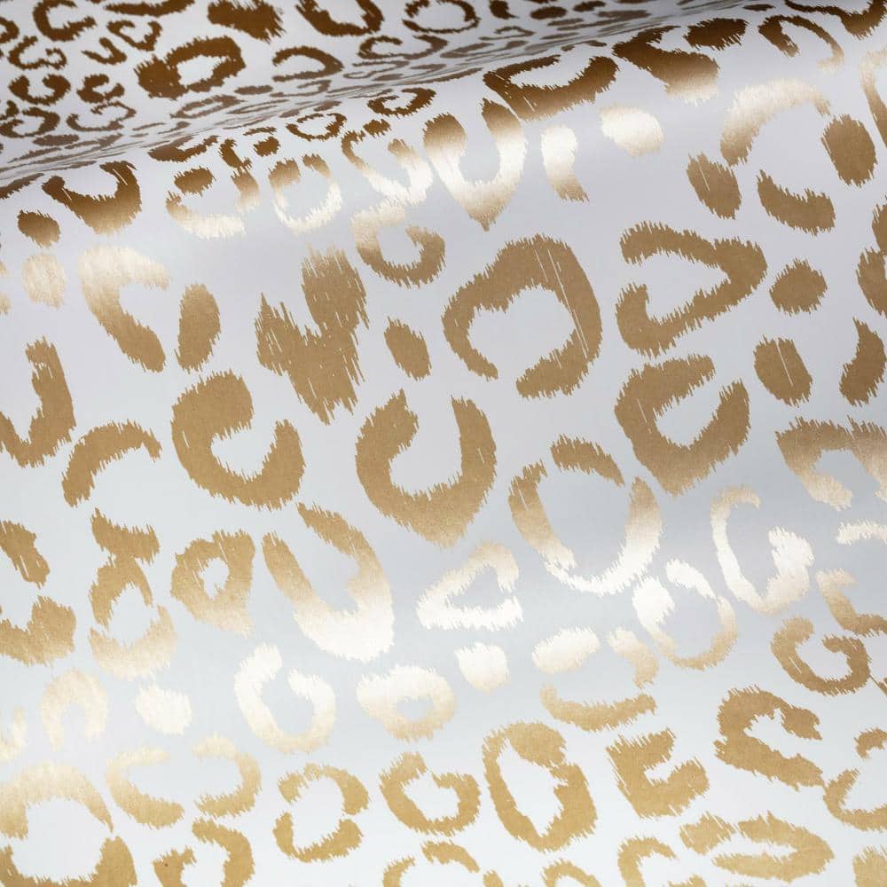 Gold Leopard Print Self-Adhesive Removable Wallpaper Roll