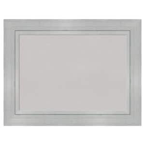 Romano Silver Wood Framed Grey Corkboard 35 in. x 27 in. Bulletin Board Memo Board