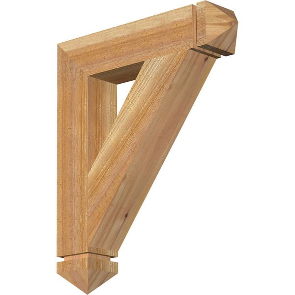 Ekena Millwork 4 in. x 24 in. x 20 in. Western Red Cedar Traditional Arts and Crafts Rough Sawn Bracket