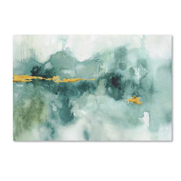 Trademark Fine Art 12 in. x 19 in. "My Greenhouse Abstract I Crop Blue" by Lisa Audit Printed Canvas Wall Art
