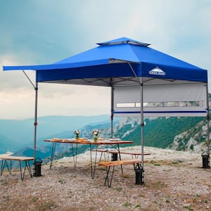 EAGLE PEAK 17 ft. x 10 ft. Brown Pop Up Gazebo Canopy Tent