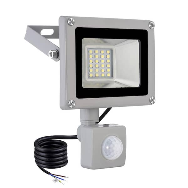 TYCOLIT 20-Watt 120-Degree Gray 4th Generation Motion Activated Integrated LED Outdoor Flood Light with Induction