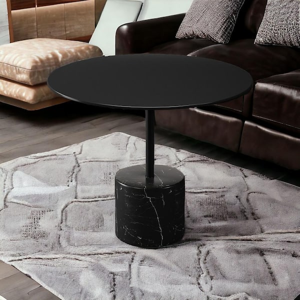 HomeRoots 17.3 in. Gray Round Metal Coffee Table