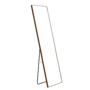 19 in. W x 63 in. H Rectangular Wooden Framed Freestanding/Wall Mounted Bathroom Vanity Mirror in Brown