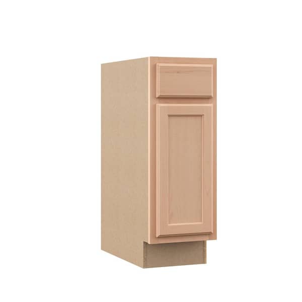 Recessed Panel 12 in. W x 24 in. D x 34.5 in. H Assembled Base Kitchen Cabinet in Unfinished