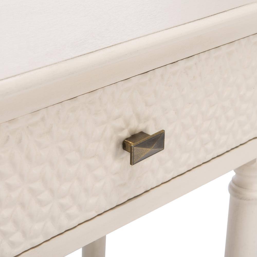 Distressed White 40" Modern Console Table with 2 Drawers