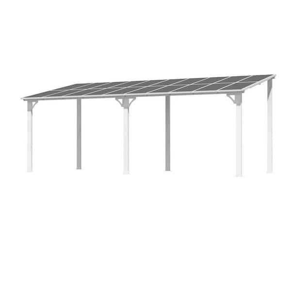 20 ft. x 12 ft. White Aluminum Sloped Roof Outdoor Pergola with UV-Blocking Polycarbonate Patio Cover