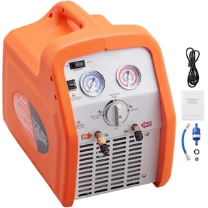 1 HP Refrigerant Recovery Machine 120-Volt 60Hz Dual Cylinder Portable AC Recovery Machine with High Pressure Protection