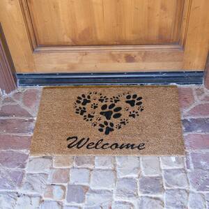 Heart Shaped Paws 18 in. x 30 in. Welcome Mat