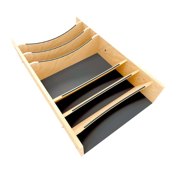 Craftsman Collection Solid Maple Adjustable Deep Drawer Divider Insert w/ Black Accents for 33-36 Base Cabinet Drawers