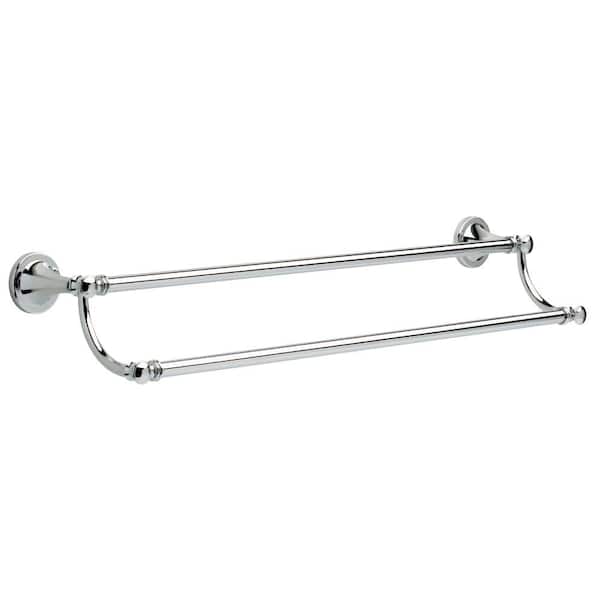 Silverton 24 in. Wall Mount Double Towel Bar Bath Hardware Accessory in  Polished Chrome