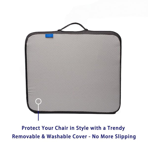 Wudkey 18 in. x 16 in. x 3 in. Black Wheelchair Cushion, Ifoam Gel