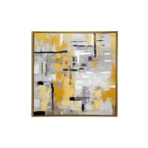 Litton Lane 1- Panel Abstract Framed Wall Art with Gold Frame 40 in. x 40 in.