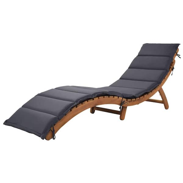 Tatayosi Brown Wood Outdoor Patio Portable Extended Chaise Lounge Set with  Foldable Tea Table and Dark Gray Cushion P-DJ-N717WF300021AAE - The Home  Depot