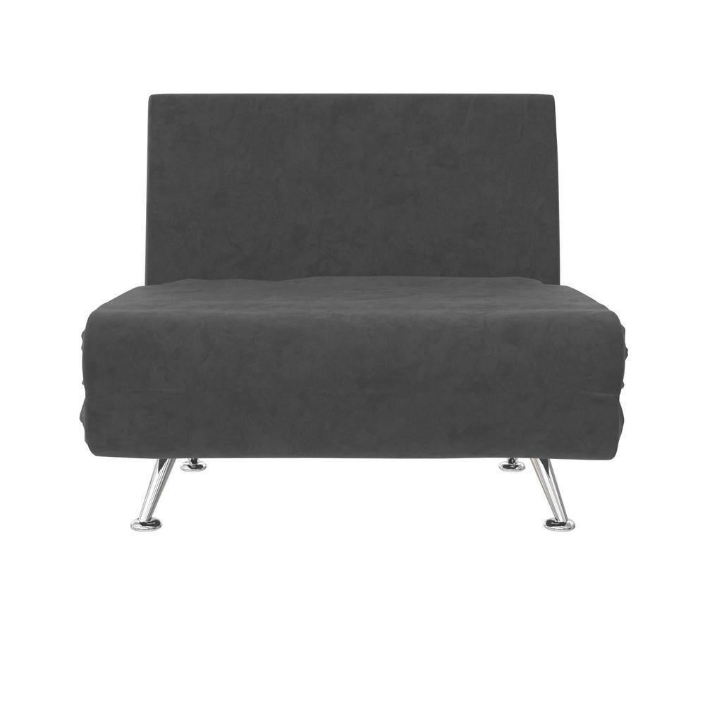 DHP Larah Gray Microfiber Seater Flip Chair DE16328 The Home Depot