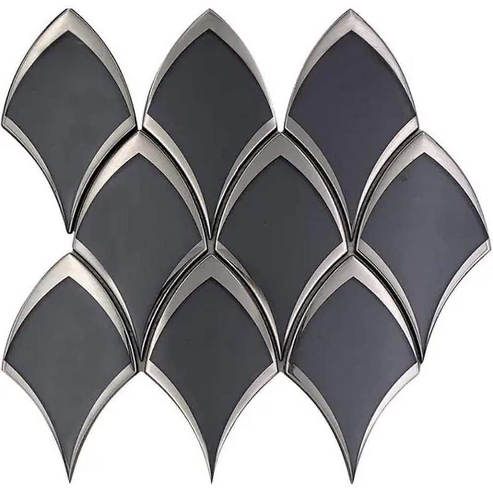 Mirari 10x12 in. Gray Glossy Glass Fish-shaped Mosaic Wall Tile (4.25 sq ft/case, 5-Pack) price history on PriceWatchPro
