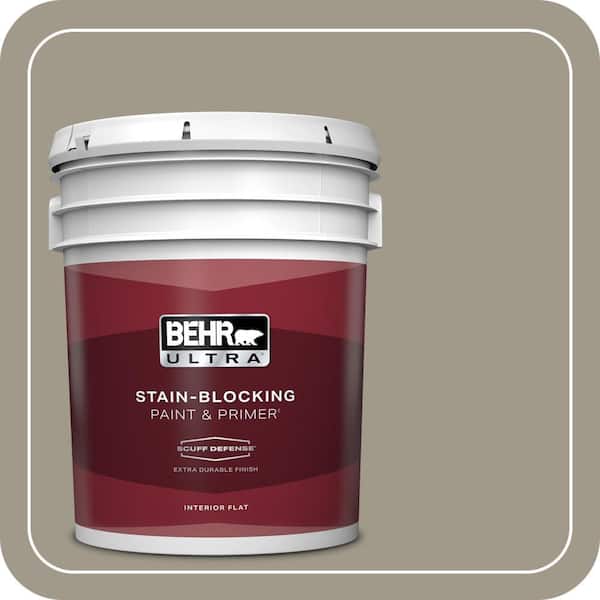 BEHR ULTRA 5 gal. #QE-58 Moon Rock Extra Durable Flat Interior Paint & Primer