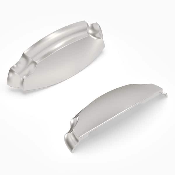 Veranda 3 in. (76 mm) and 3-3/4 in. (96 mm) Satin Nickel Drawer Cup Pull (10-Pack)