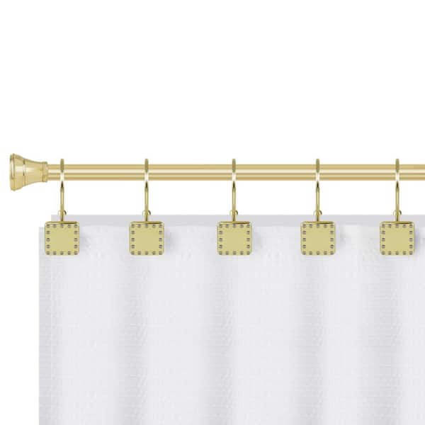 Utopia Alley HK19GD Rust Resistant Double Shower Curtain Hooks for Bathroom, Gold - Set of 12