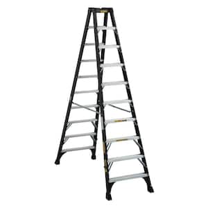10 ft. Fiberglass Step Ladder 14.2 ft. Reach Height Type 1A - 300 lbs., Expanded Work Step and Impact Absorption System