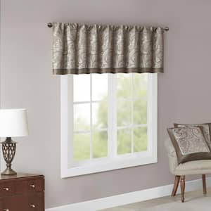 Whitman Blue/Brown 50 in. W x 18 in. L Jacquard Window Valance