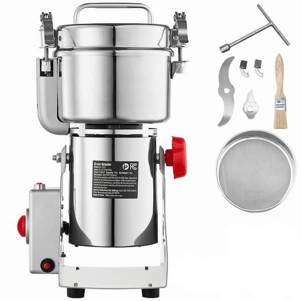 SVOPES 750g Electric Grain Mill Grinder, 2000-Watt High Speed, Stainless Steel Commercial Spice Pulverizer
