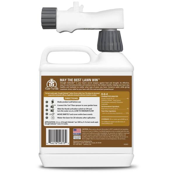 TURF TITAN - Drought Defender 32 oz. 8,000 sq. ft. Liquid Lawn Fertilizer Ready To Spray with Kelp 0-0-4
