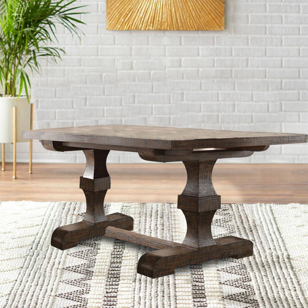 Landon Salvage Brown Extending Dining Table with Trestle Base