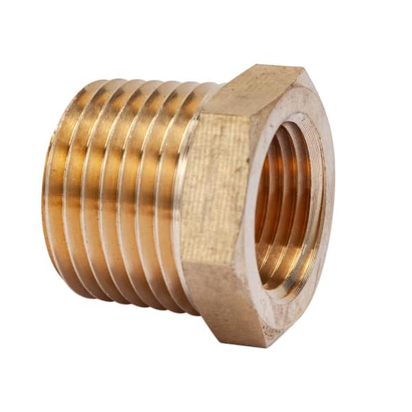 LTWFITTING 1/2 in. MIP x 3/8 in. FIP Brass Pipe Hex Bushing Fitting (25-Pack)
