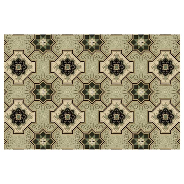 Bungalow Flooring FlorArt 22 in. x 34 in. Lincoln Indoor Low Profile Decorative Kitchen Mat
